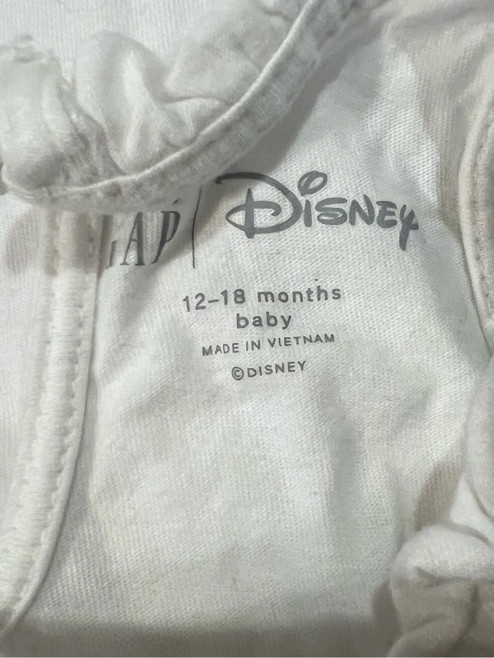 GAP White Minnie Mouse Graphic One-Piece Bodysuit with Pink Accents